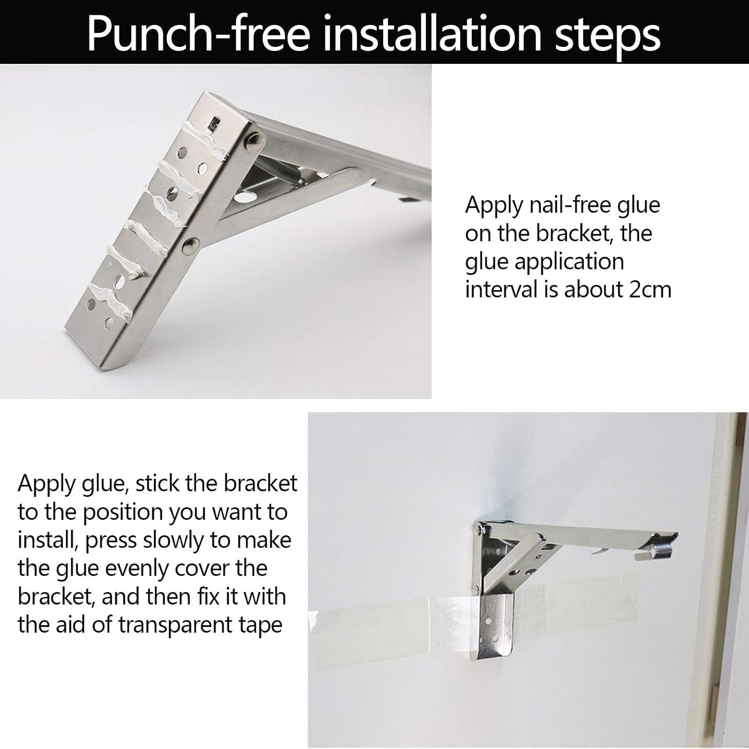 Stainless Steel Foldable Triangle Bracket Bracket Wall Wall Telescopic Movable Shelf Partition Table Shelf Support，for Desktop Workbenches, Saving Space