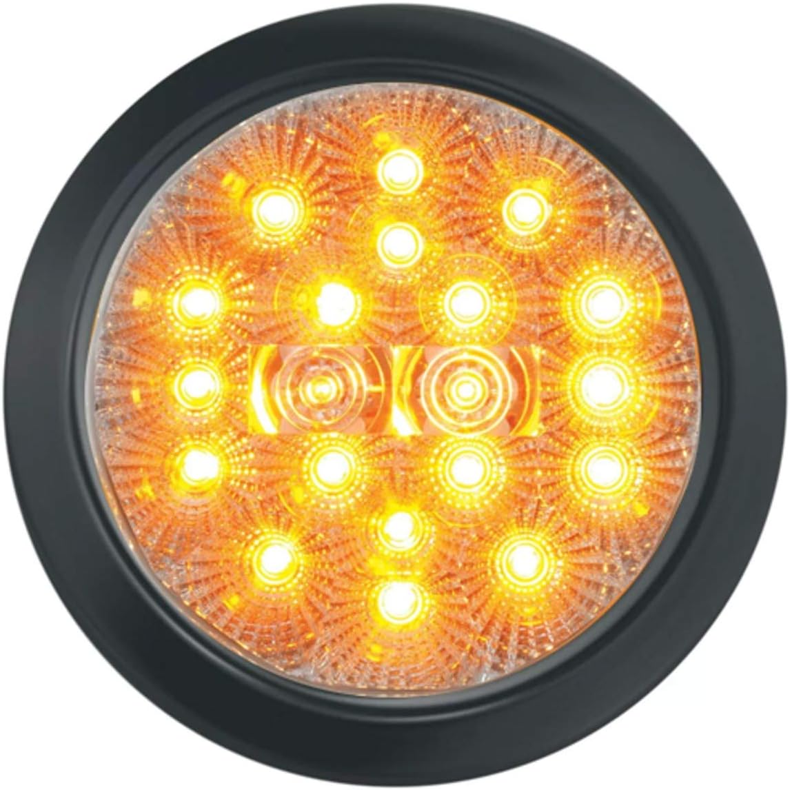 Grand General 77060 LED Light (4" Low Profile Spyder Amber/Amber with S.S. Rim and Pigtail), 1 Pack