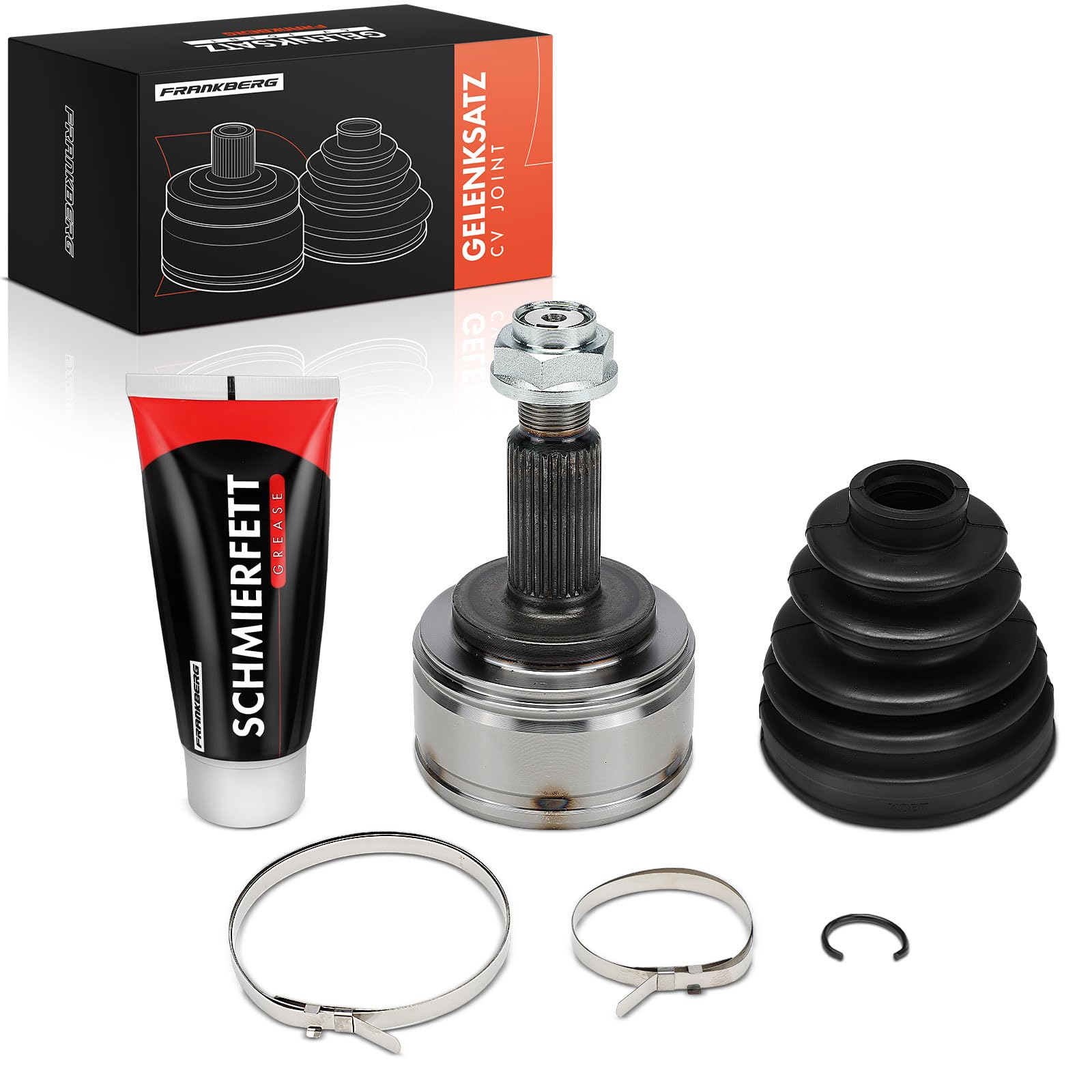 Frankberg Kit de junta homocinética del lado de la rueda delantera | Compatible con: Empresa conjunta de autobuses Master III, Autobús NV400 X62 X62B, Caja Movano B X62