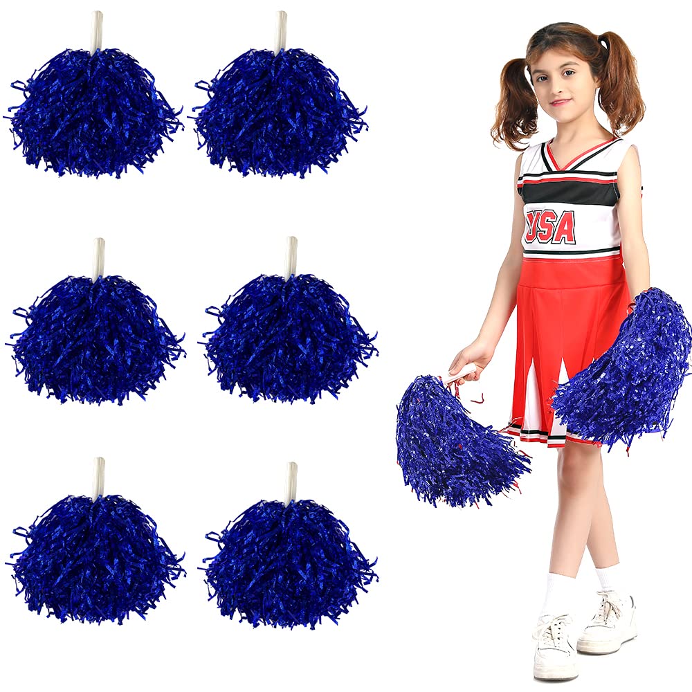 Pompones Animadora de Colores Brillantes con Mango, Pompones Cheerleader Grande de Plástico, Flores de Mano Metálicos para Bailar, Animar y Competición Deportiva, 6PCS — view 7