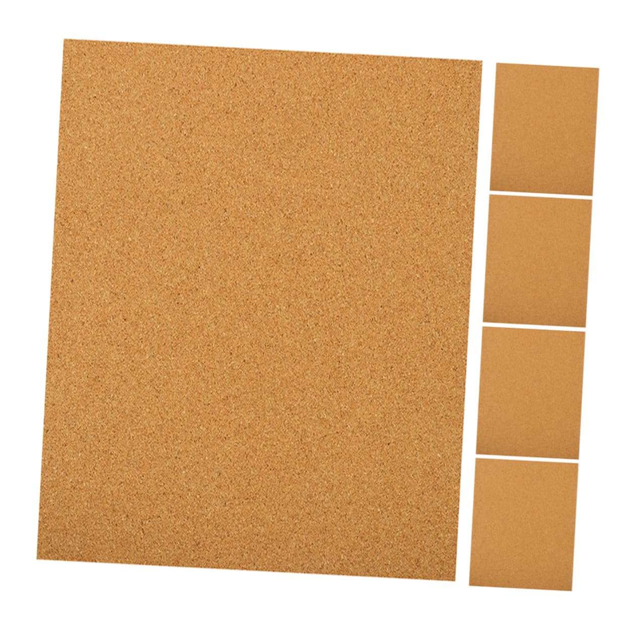 KALLORY 5pcs Self Adhesive Cork Board Panels Decorative Soundproof Cork Tiles for Wall Decoration Multi Purpose Coasters Stylish for Home Office School Use