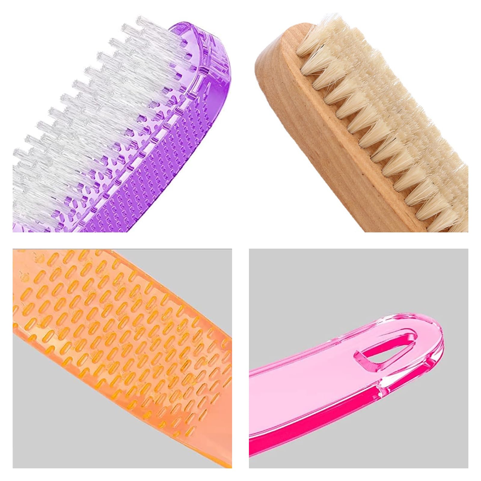 5Pcs Nail Cleaning Brush, Double-Sided Plastic Handle Nail Scrubbing Brush for Hands Toes, Nails - Image 2