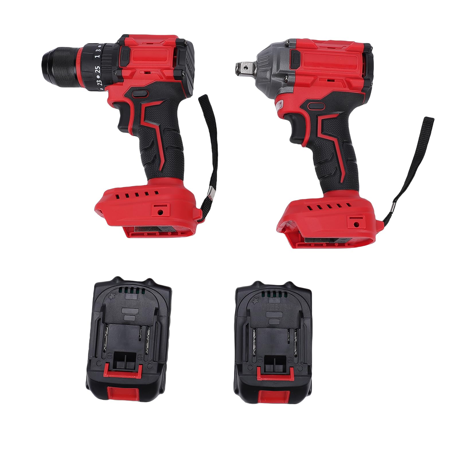 Avvitatore a Percussione e Trapano Senza Spazzole 21V Combo Coppia 350N 2400 Giri/min con 2 Batterie Luce LED per Progetti Professionali Fai da Te in Legno Metallo (Spina UE 230V)