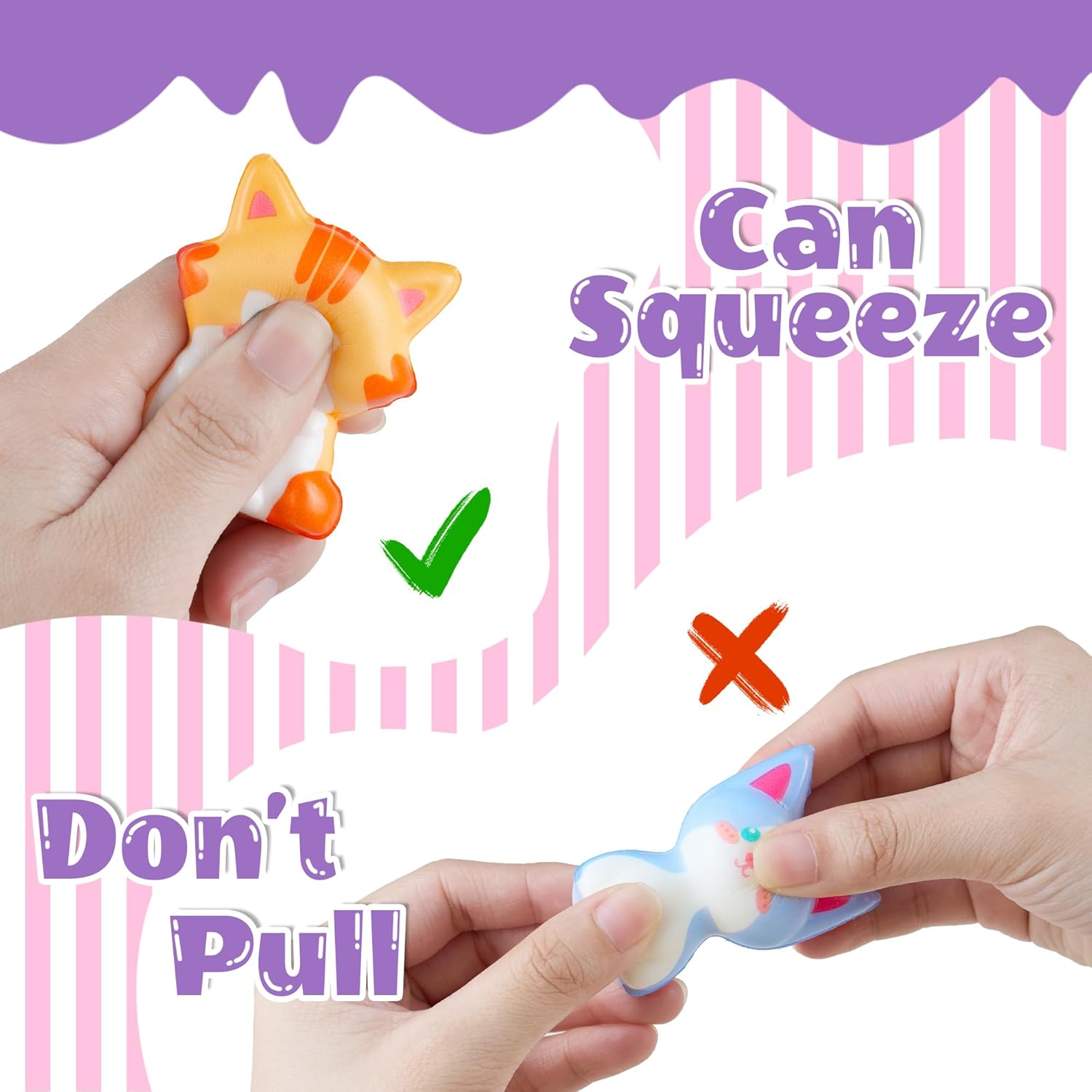 Cat Party Favors for Kids 24PCS Squishy Toys,Goodie Bag Stuffers, Pinata Stuffers,Birthday Gifts for Boys & Girls,Treasure Chest Prizes,Classroom Prizes for Kids (Cat)