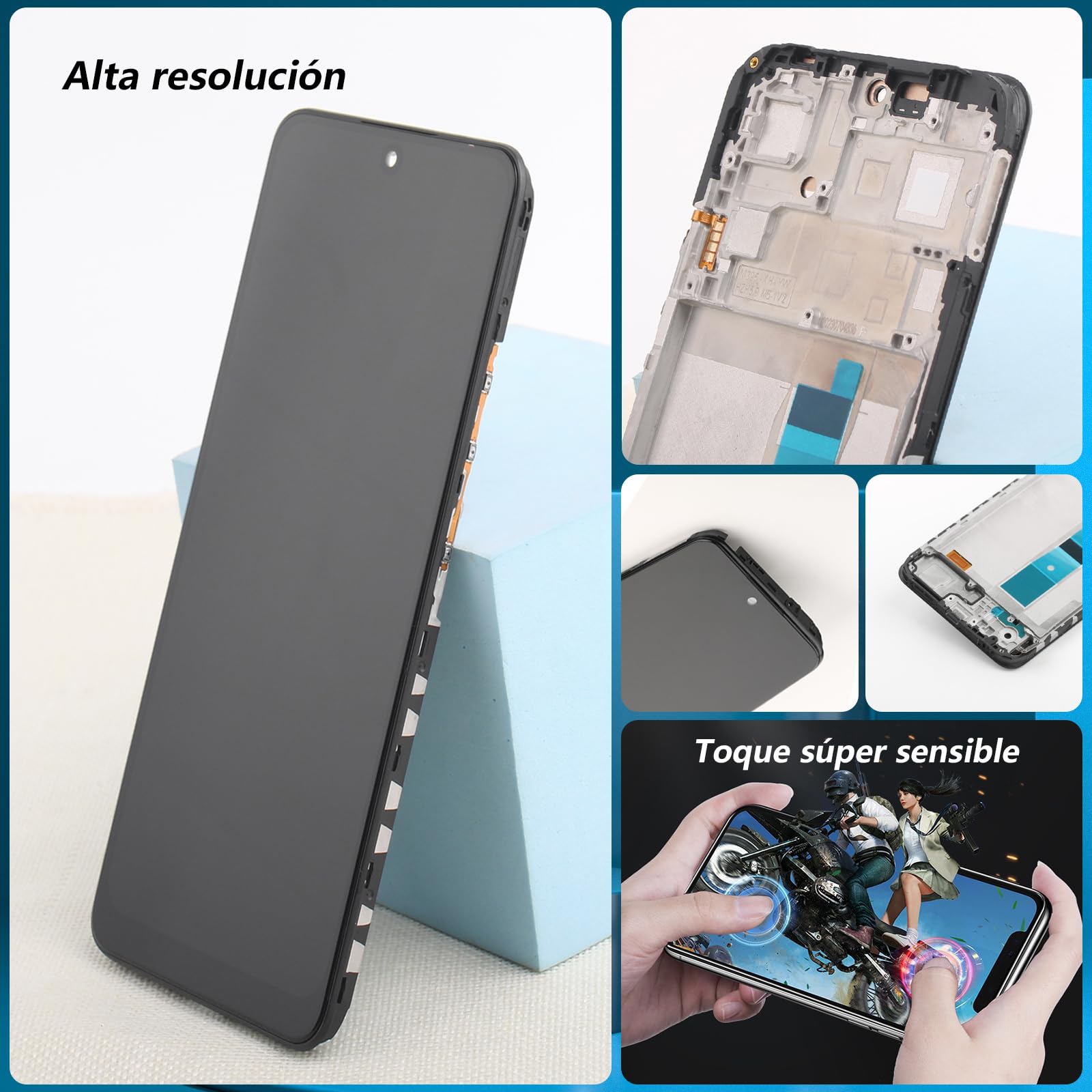 RongZy Pantalla para Xiaomi Redmi Note 12 4G 23021RAAEG 23021RAA2Y Pantalla Táctil LCD Kit de Pantalla de Repuesto Ensamblaje Digitalizador de Reemplazo con Herramientas(Negro con Marco)