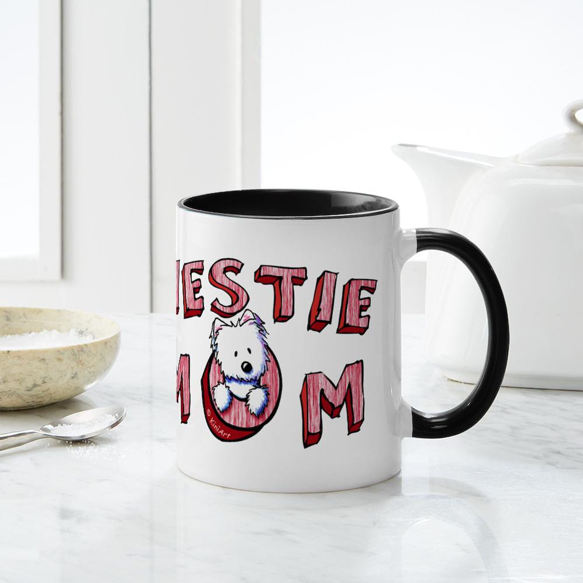 CafePress 'Westie Mom' Red Ceramic Mug - 11 Oz, Dishwasher & Microwave Safe - Fun Dog Lover Gift - View #2