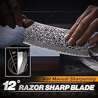 Vista 7 de Huusk Meat Cleaver Knife Japanese Kitchen Knife 6.4 Inch, Hand Forged Butcher Knife for Meat Cutting, Vegetable Chopping Knife High Carbon Steel