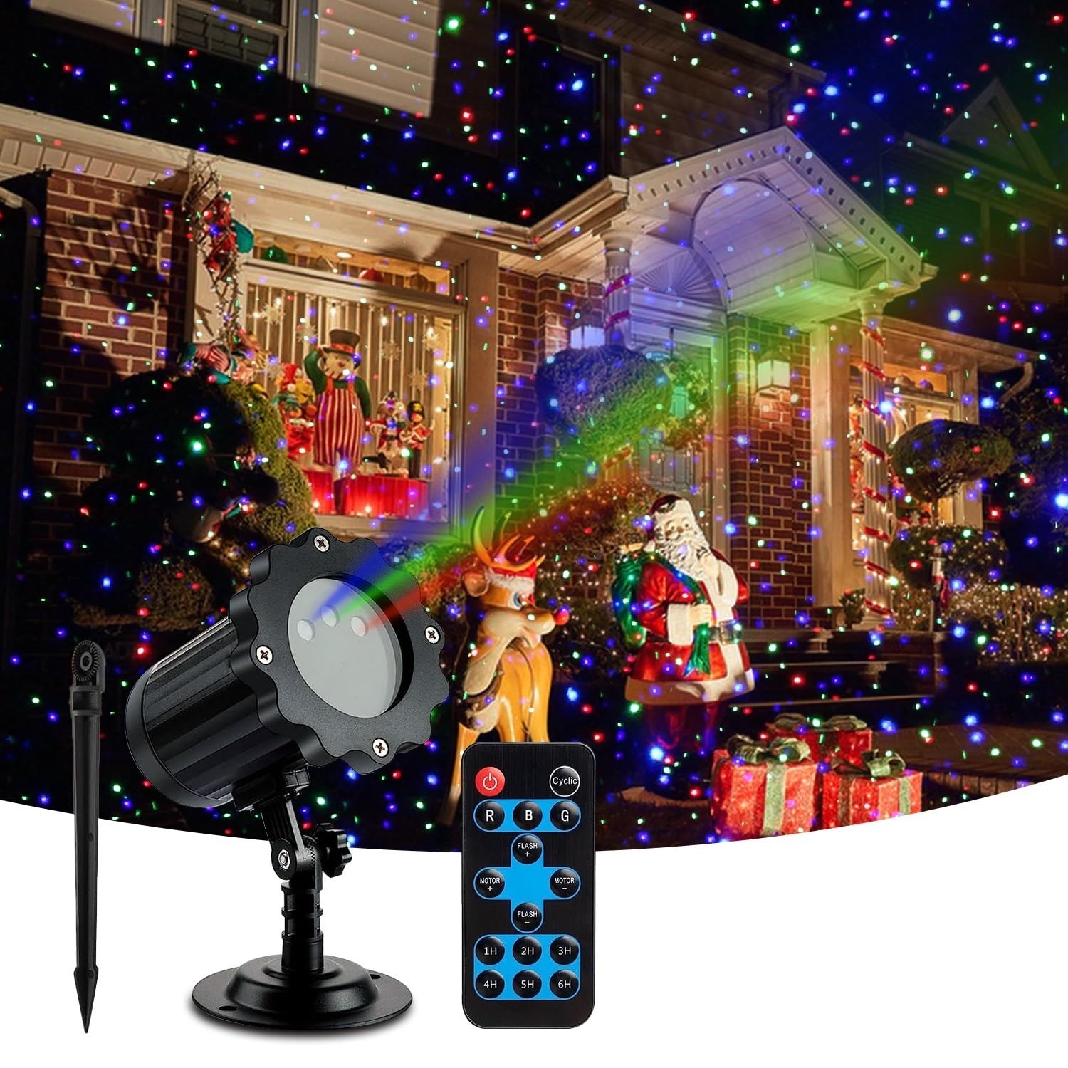 Projecteur de Noël à LED pour extérieur - Projecteur étoilé - Étanche - Avec 3 modes de fonctionnement - Pour décoration de vacances et événements