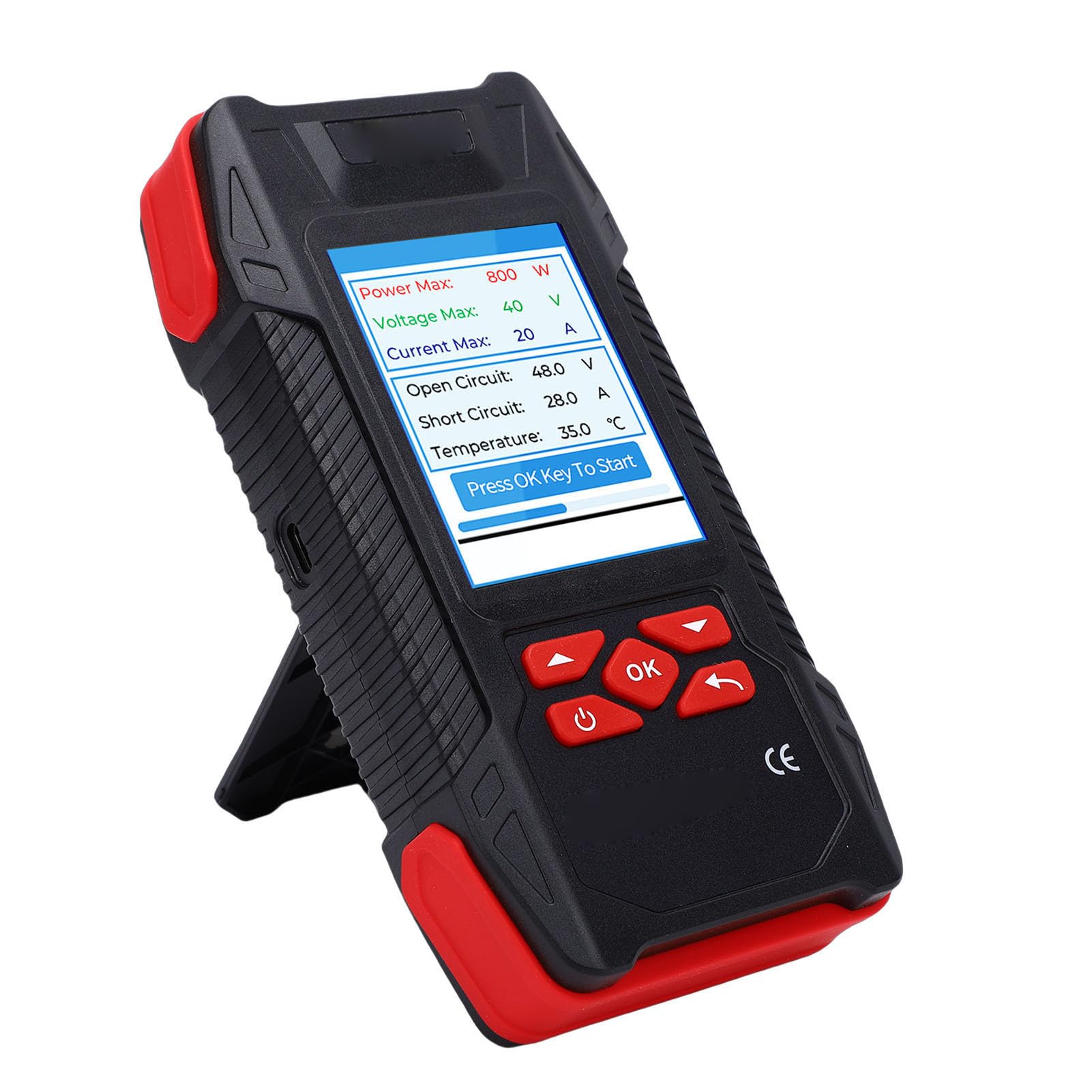 Cocoarm Tester Paneli Słonecznych Multimetr Fotowoltaiczny MPPT 2000 W Pojemność od 0 do 40 A 3,2-calowy Wyświetlacz LCD z krzywą Krzywizny dla Instalatorów Zajmujących się konserwacją Systemów