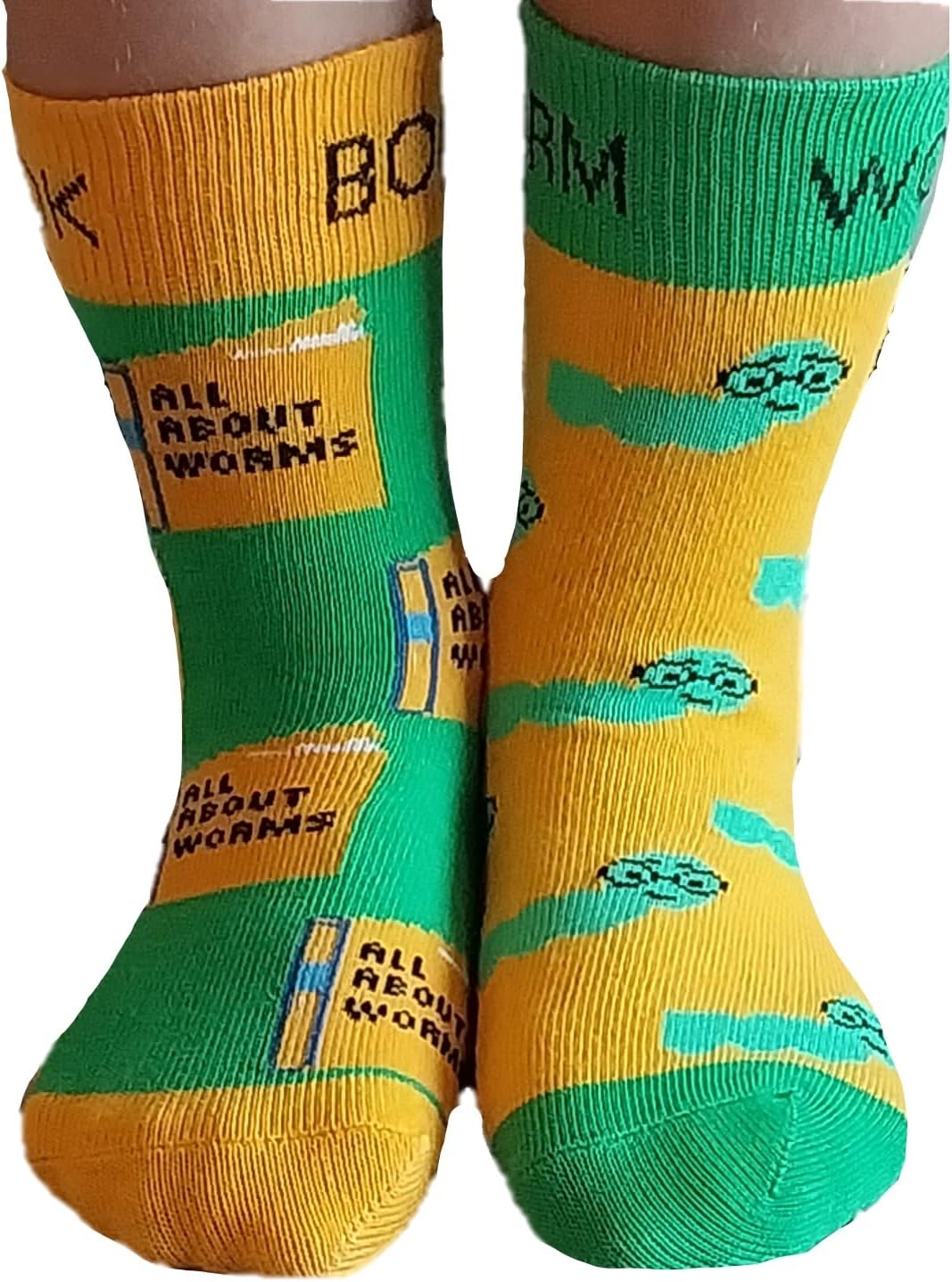 Mixin Itup Kids Crewcut Compound Words Socks - 6 Pairs - (M) Ages 6-9 Years - Bookworm, Sunflower, Toothbrush, Rainbow, Cupcake, and Cowgirl.