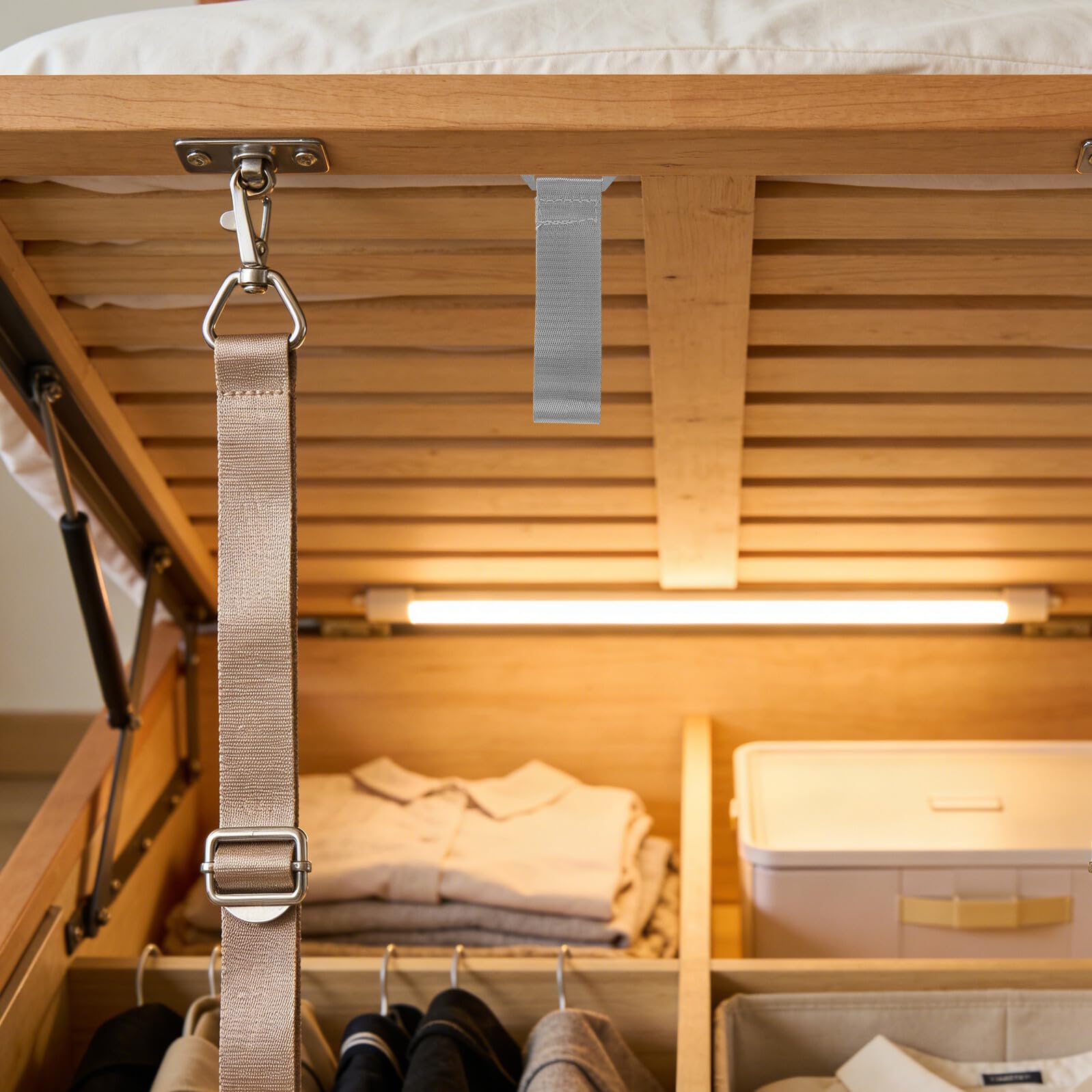 Cinghia di Trazione per Sollevare Letto Contenitore in Poliestere Rinforzato Antiscivolo, Cinghia Maniglia Sollevamento Materasso 16 Cm per Camera da Letto Multifunzione
