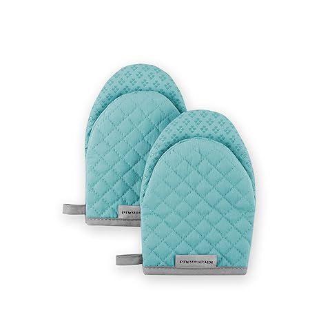 KitchenAid Kitchen Aid Asteroid Oven Mitts, Mini, Aqua