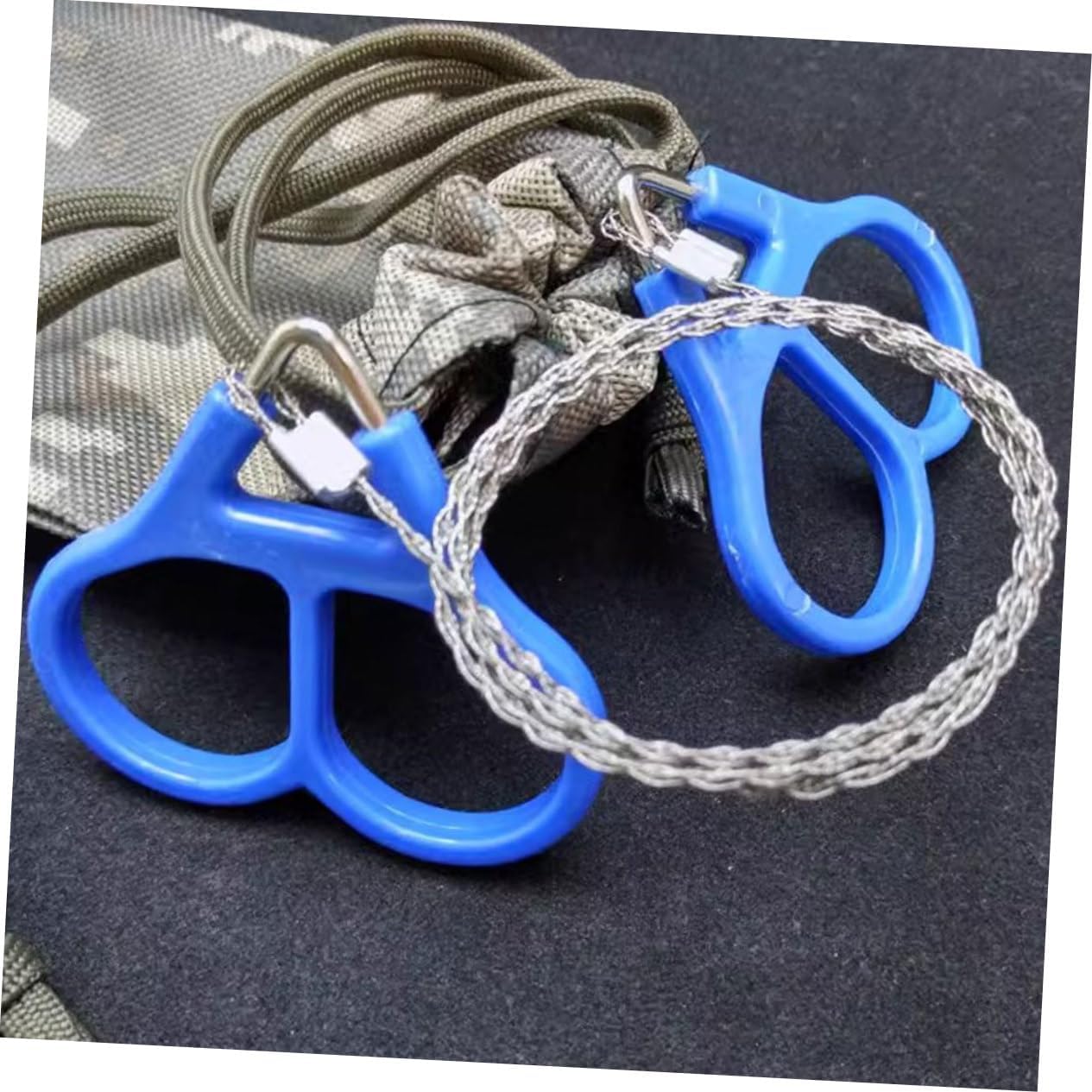 4pcs Portable Stainless Steel Rope Saws for Outdoor Survival Lightweight Cutting Tool for Camping Hiking and Emergency Use