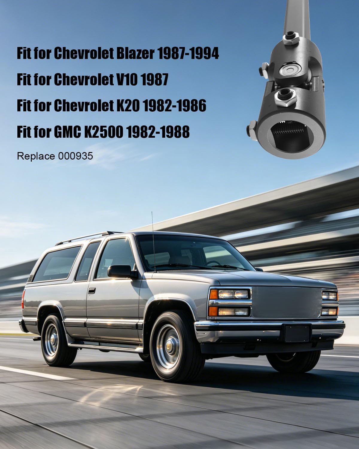Telescopic Steel Steering Shaft Fit for Chevrolet 1979-1994 GMC 1979-1984 1986 1988-1991 1993-1994, Telescopic Lower Steering Column Shaft Replace 000935