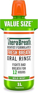 Fresh Breath Mouthwash, Mild Mint, Alcohol-Free, 1 Liter
