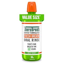 TheraBreath Fresh Breath Mouthwash Mild Mint Alcohol-Free 1 Liter