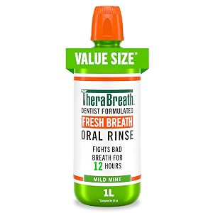 TheraBreath Fresh Breath Mouthwash Mild Mint Alcohol-Free 1 Liter