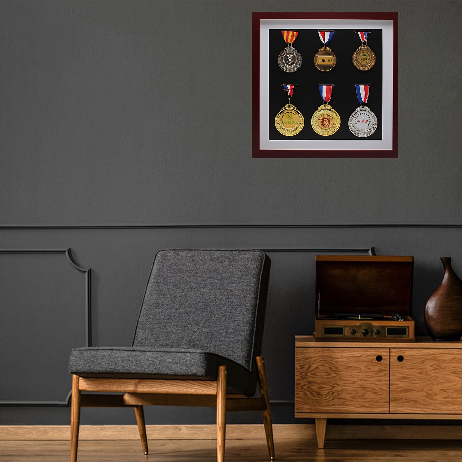 Medalla Militar Medalla-Medalla Maratón Caja de almacenamiento es adecuada para todas las medallas principales de maratón y media maratón para mostrar sus medallas militares o de guerra o deportivas