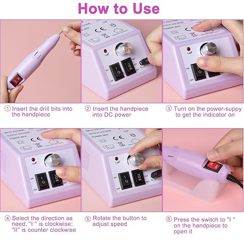 Miniatura 10 de Maquina pulidora de uñas Cadrim set eléctrico para brillo de uñas y uso en manicure y pedicure enchufe US