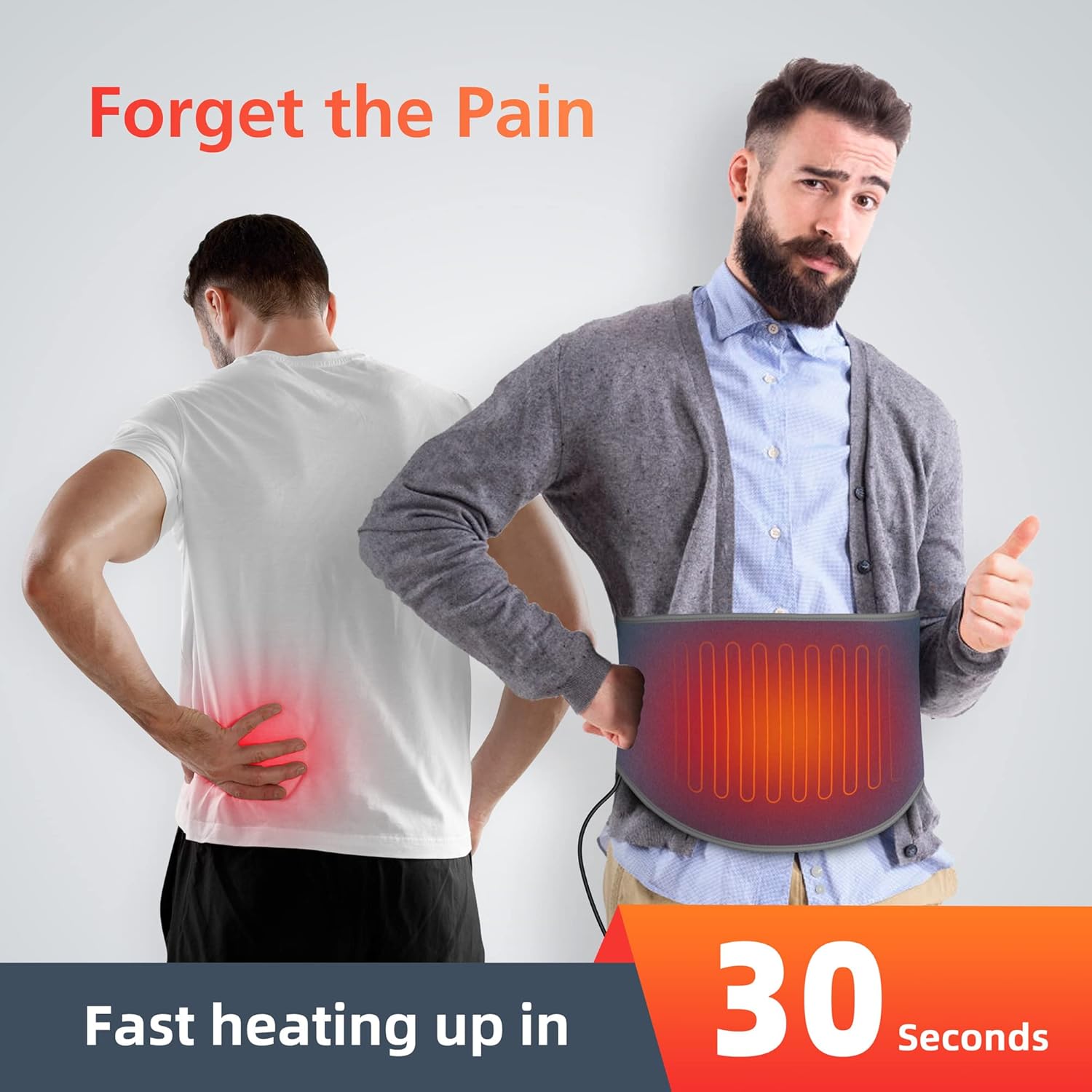 Comfier Heating Pad for Back Pain, Fast Heating, 6 Heat Levels & 10 Timers, Adjustable Waistband,Wearable Wrap for Neck, Shoulders, Back, Abdomen, Legs,Gift for Women & Men