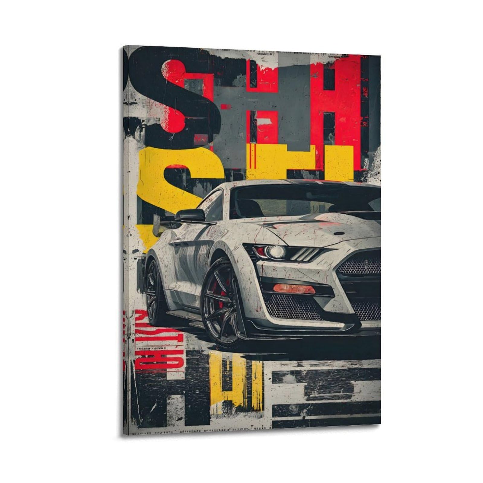 ESTE GT500 Mustang American Muscle Sports Car Artwork Poster Decorative Painting Canvas Modern Art Picture 24x36inch(60x90cm)