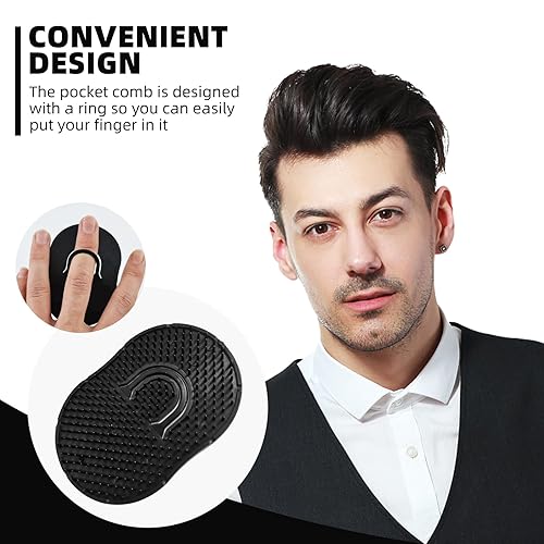 Miniatura 5 de Soft 'N Style 2 paquetes de peines de palma de bolsillo, peine de champú, peine masajeador de cabello, peine masajeador de cuero cabelludo, cepillo