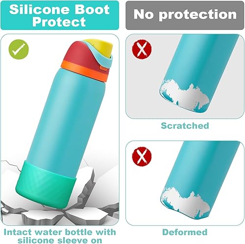 Vista 91 de 2PCS Silicone Water Bottle Boot for Owala 24oz 32oz 40oz, Anti-Slip Protective Sleeve Bottom Bumper Protector for FreeSip, Twist, and Flip Stainless