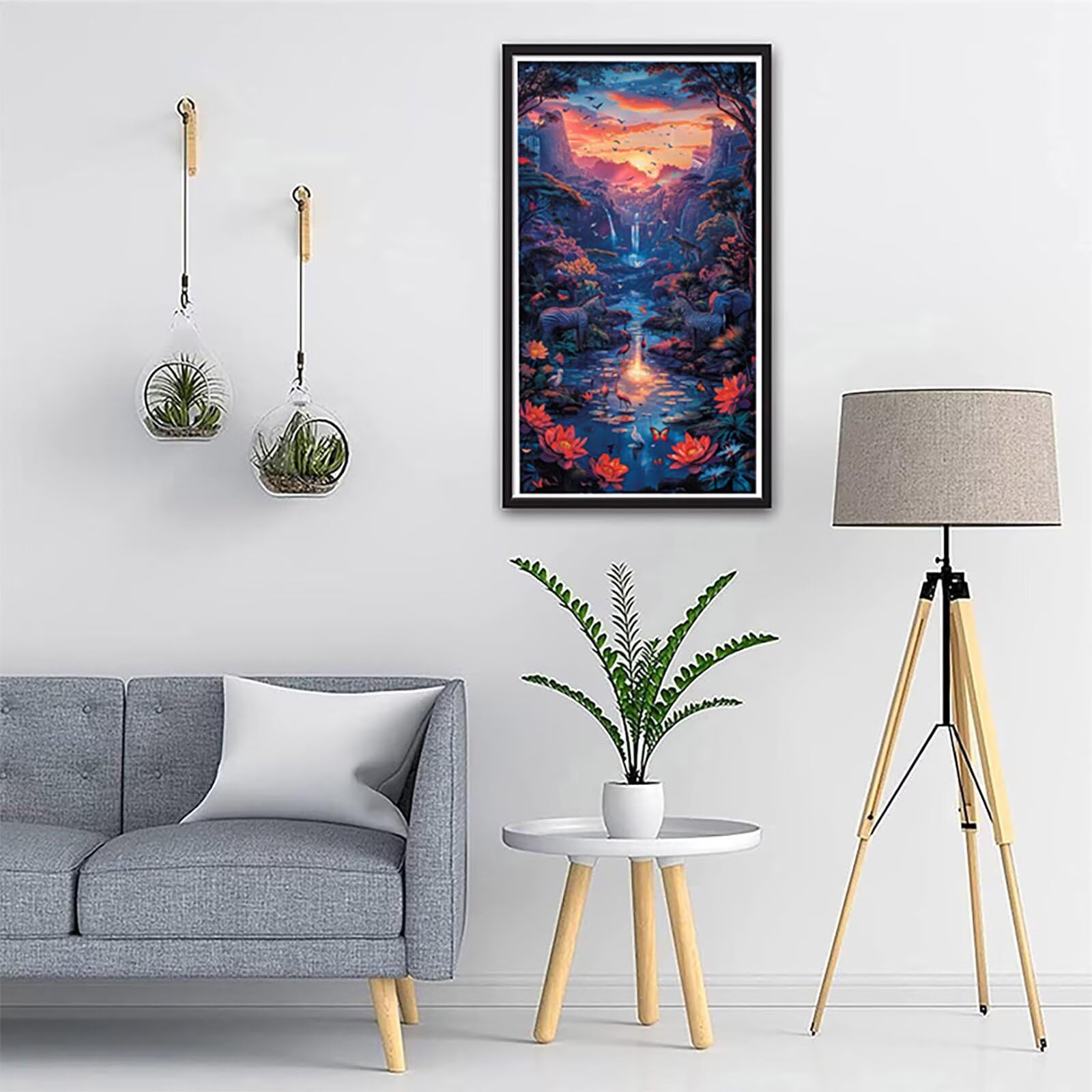 Dipingere con i Numeri Adulti Tramonto, Dipingere con i Numeri Animale, Fai da te Paint by Numbers per Principianti, Hobby Creativi Adulti, Painting by Numbers per Decorazioni Casa 80x160cm I-4077