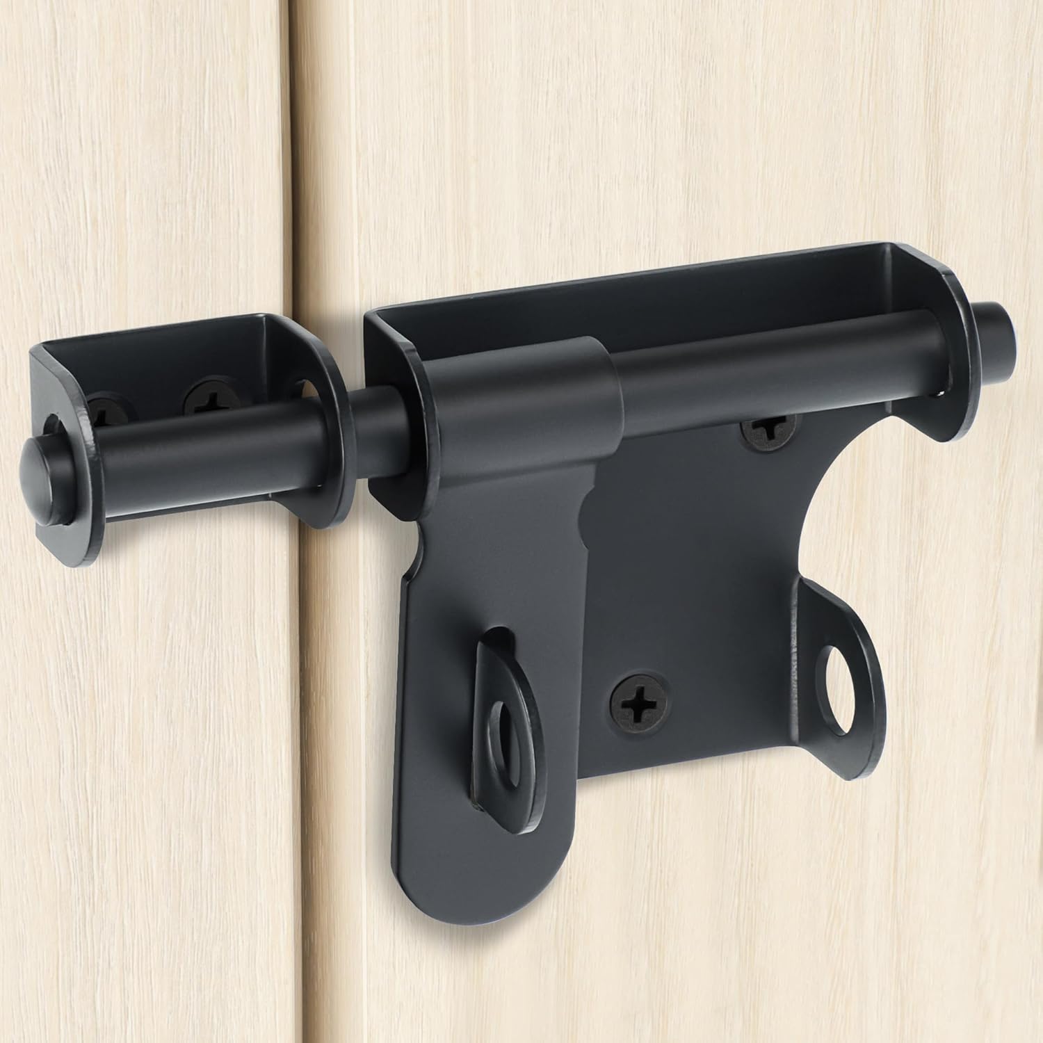 Padlock Latch,Lock for Bedroom Door,Gate Bolt Garden Gate Lock for Wooden Gates Heavy Duty Gate Latch Garden Shed Locks Sliding Bolt Lock(Black,120MM)