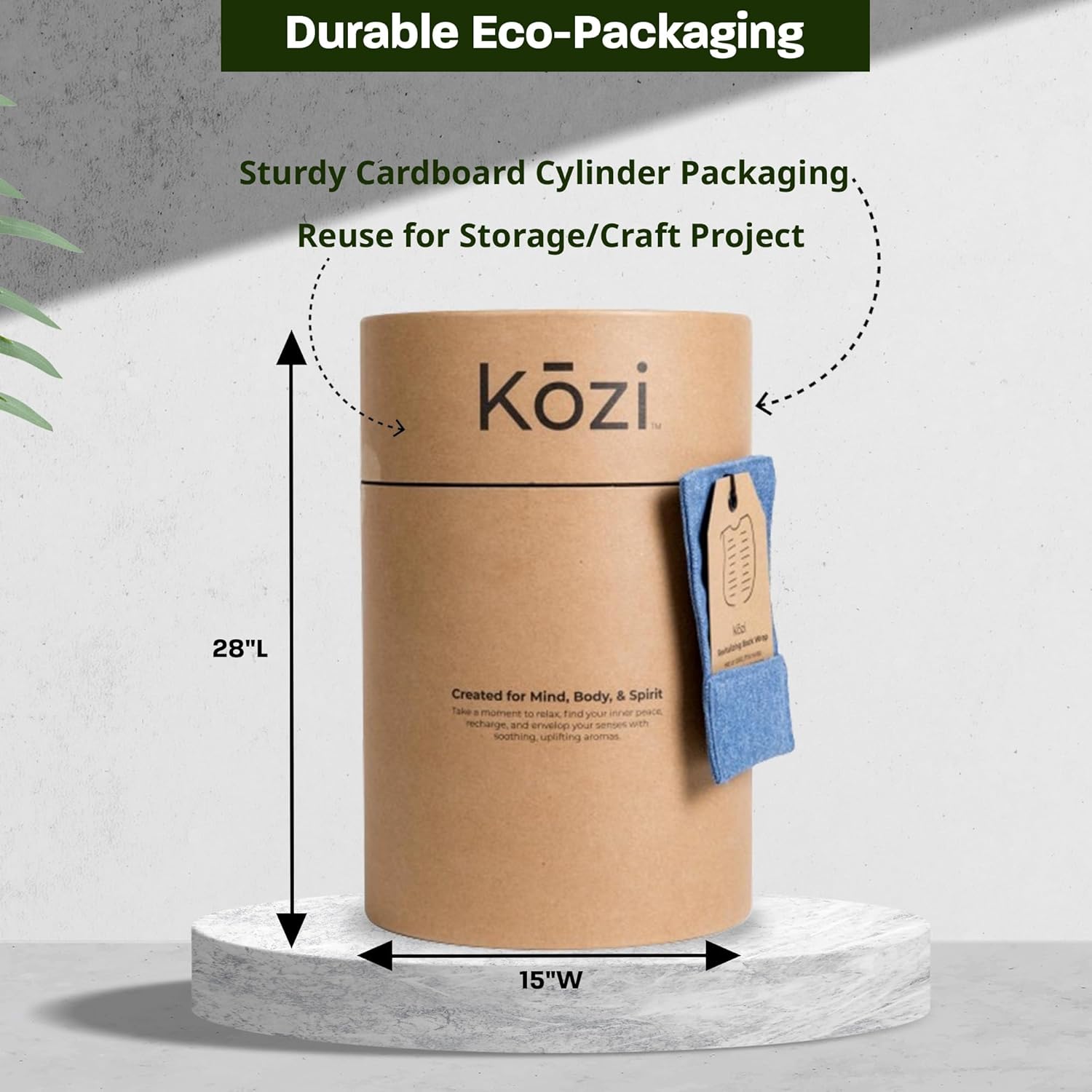 kozi Weighted Heating Pad Microwavable|Hot & Cold Aromatherapy Neck and Back wrap|Moist Heat for Cramps, Muscles, Joints, Back, Neck and Shoulders, Heat Compress Pillow | Chambray