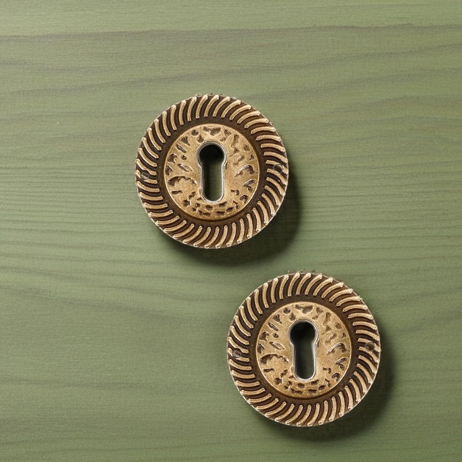 8pcs Antique Keyhole Cover Plates Zinc Alloy Cabinet Escutcheon
