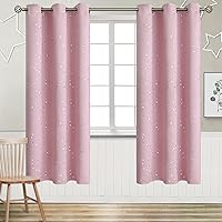 Vista 40 de BGment - Cortinas opacas para dormitorio infantil, con ojales, con aislamiento térmico, estampado de estrellas plateadas, para oscurecer