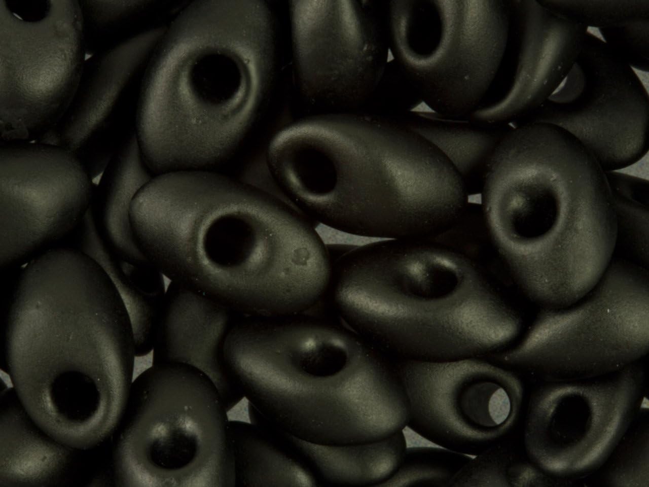 Matte Black Miyuki Long Magatama Beads 4x7mm
