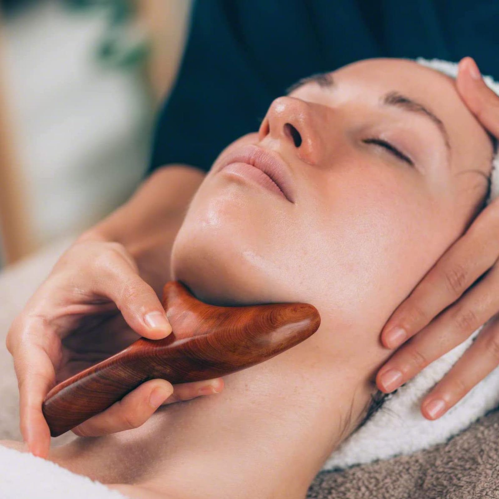 Gua Sha deska do masażu z drewna, do masażu punktów spustowych, sklep z lekami – czerwone drewno różane, 1 szt. na plecy, szyję, ramiona, dłonie i stopy