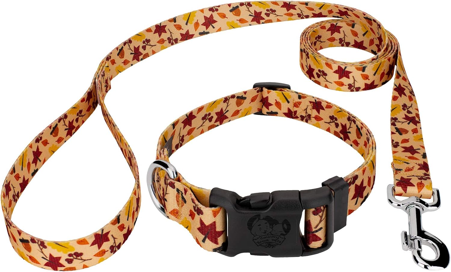 Country Brook Petz - Thanksgiving Tradition Everyday Dog Collar and Leash - Awesome Autumn Collection Featuring Designs You'll Fall for (1 Inch, Extra Large)