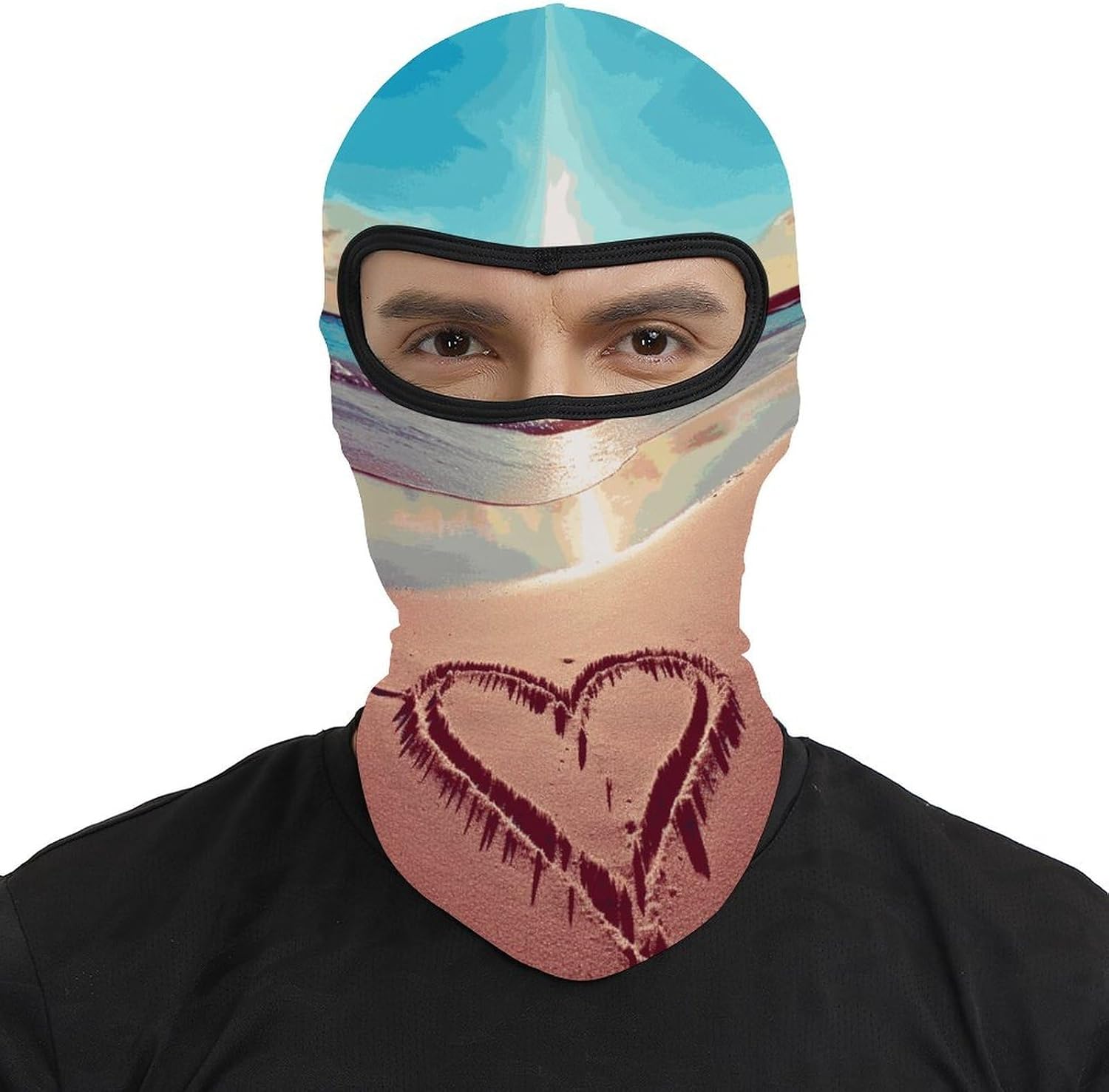 Love Beach Balaclava Face Mask for Men Women | Windproof Motorcycle Neck Gaiter Full Face Cover, Warmer Ski Mask, Breathable UV Protection Full Face Mask for Outdoor Sports