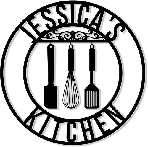 Letrero de metal personalizado para cocinero  Muro de nombre de cocina personalizado, valla, despensa, cocina, comedor, decoración del hogar, regalo