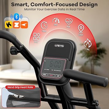 Recumbent Exercise Bike for Home, Stationary Bike with Arm Exerciser, 16-Level Magnetic Resistance, Bluetooth App, LCD Monitor, Heart Rate, Heavy-Duty Frame, Low-Impact Cardio & Physical Therapy, 450LBS Capacity