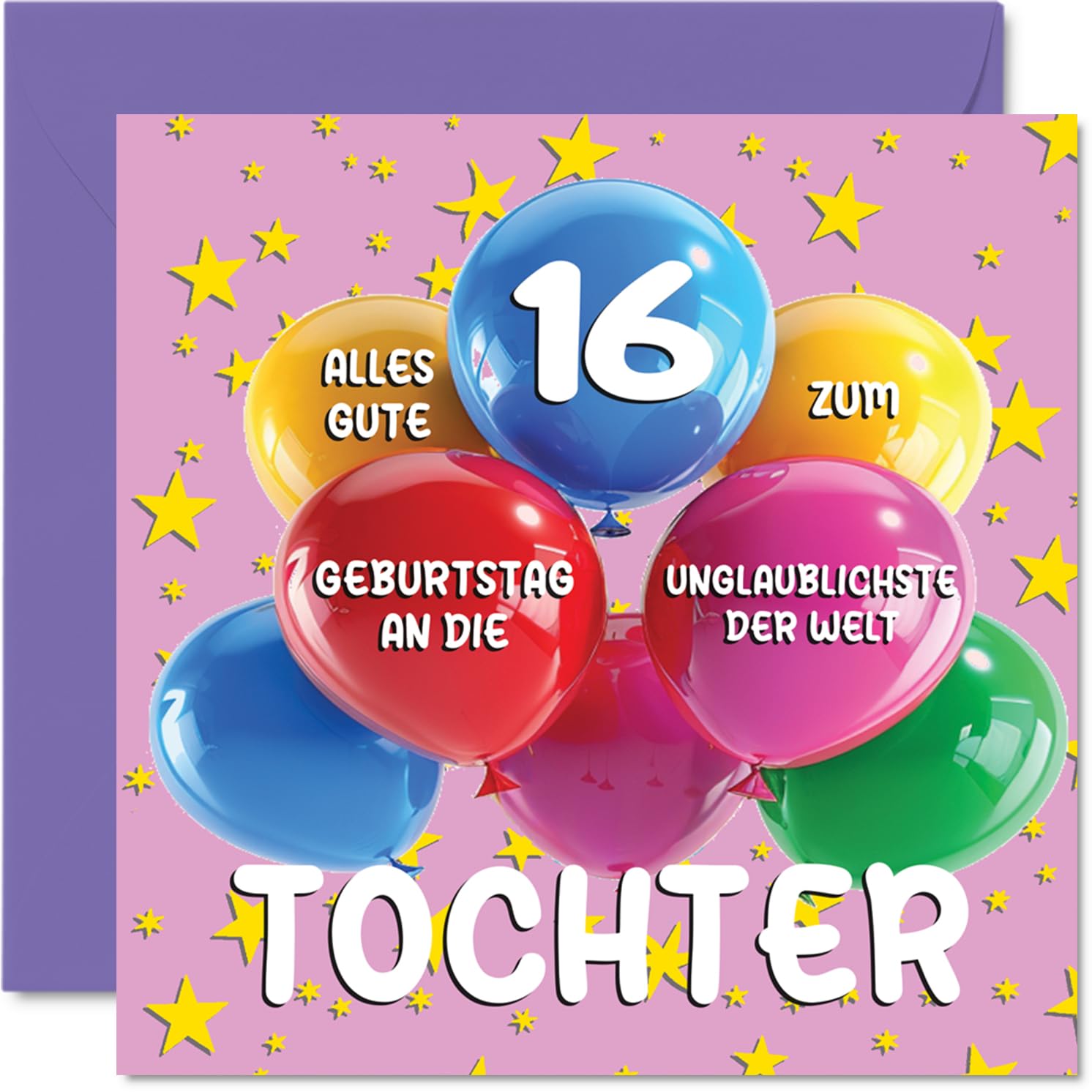 Geburtstagskarte Zum 16. Geburtstag Für Meine Tochter – Persönliche Edelstahl-Karte Mit Lieber Botschaft