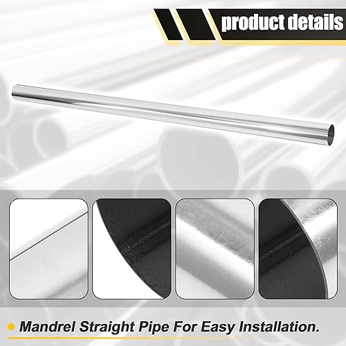 Miniatura 71 de X AUTOHAUX Straight 4" OD 35" Length DIY Custom Mandrel Exhaust Pipe 4 Inch Tube Pipe T304 Stainless Steel Universal Fit