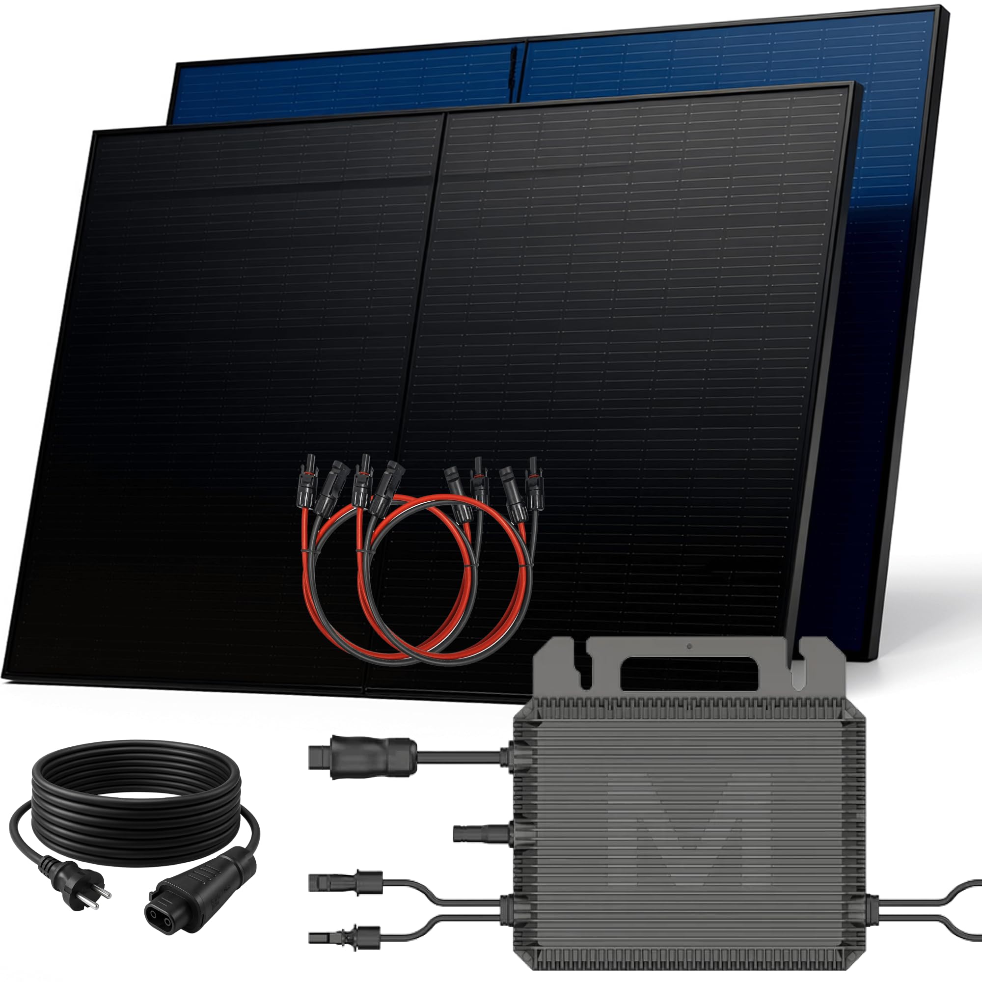 SUNNIVA Balkonkraftwerk 1000W BIFAZIAL FULLBLACK komplett Steckdose