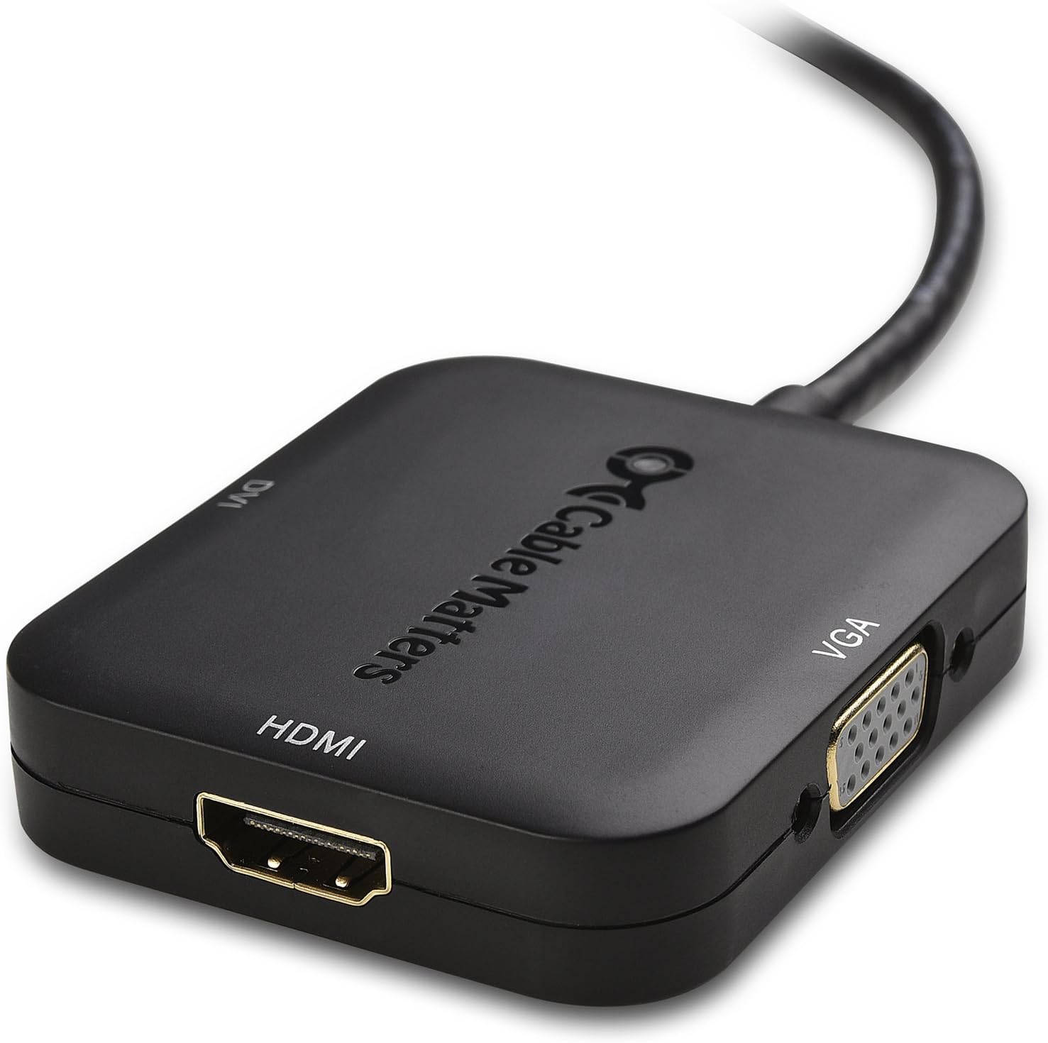 View of the adapter showing HDMI and VGA ports
