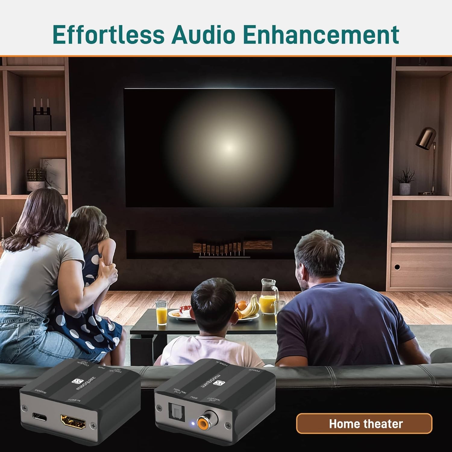 HDMI eARC/ARC to Optical Audio Adapter, HDMI eARC Extractor, Supports Dolby5.1, DTS5.1, PCM2.0 TV Soundbar Amplifer Speaker Headphone, Aluminum Case, TAA Compliant