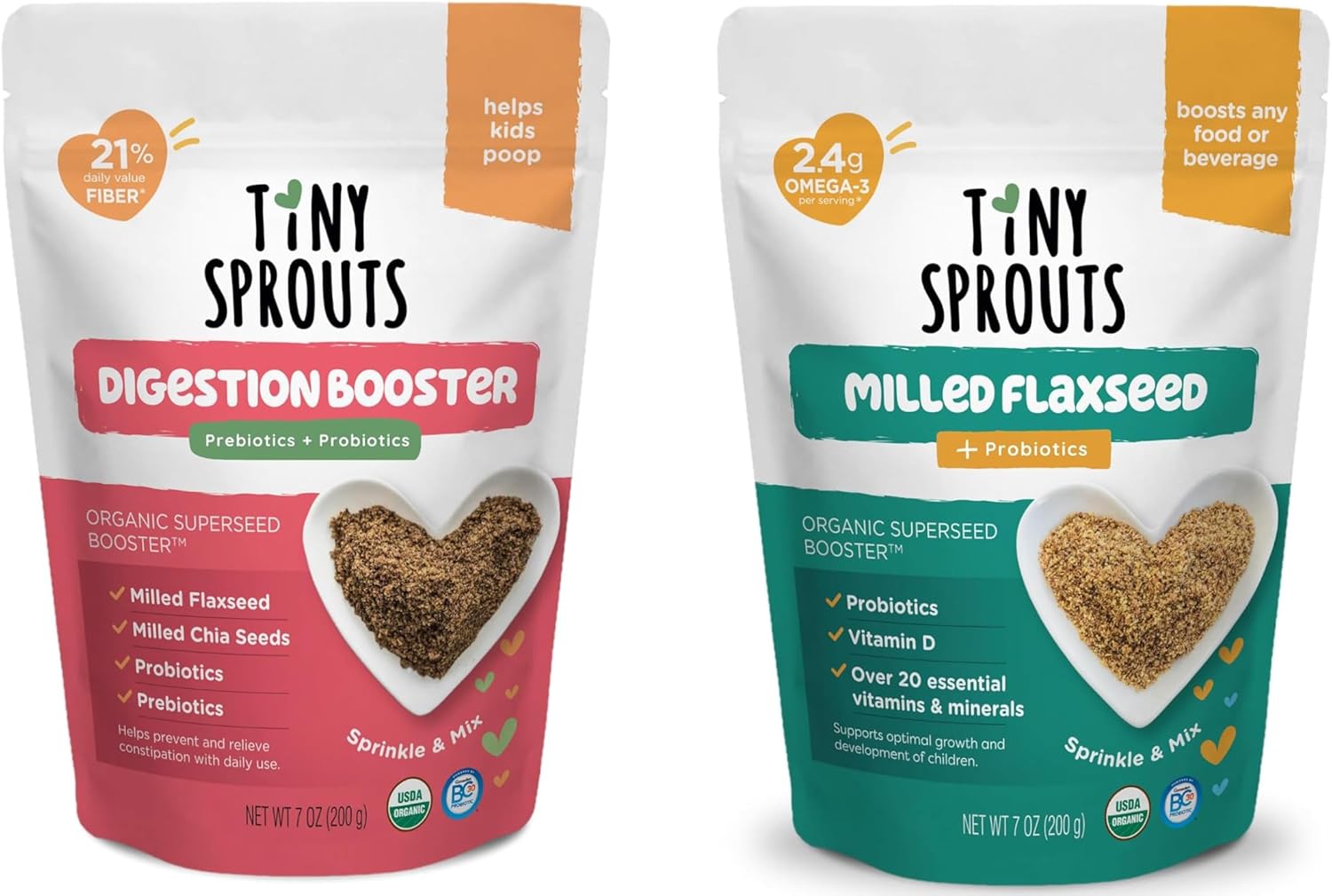 Organic Milled Flaxseed 1-Pack and Digestion Blend Fiber 1-Pack Bundle