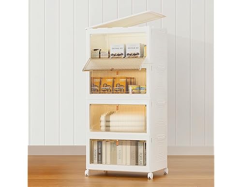 [Best Quality] 18 QT, 4 Pack Stackable Plastic Storage Bins