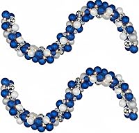 Vista 8 de Guirnalda de 2 bolas de Navidad de 6 pies, adornos colgantes de bolas de Navidad con 2 luces LED de 10 pies para el hogar, interiores y exteriores