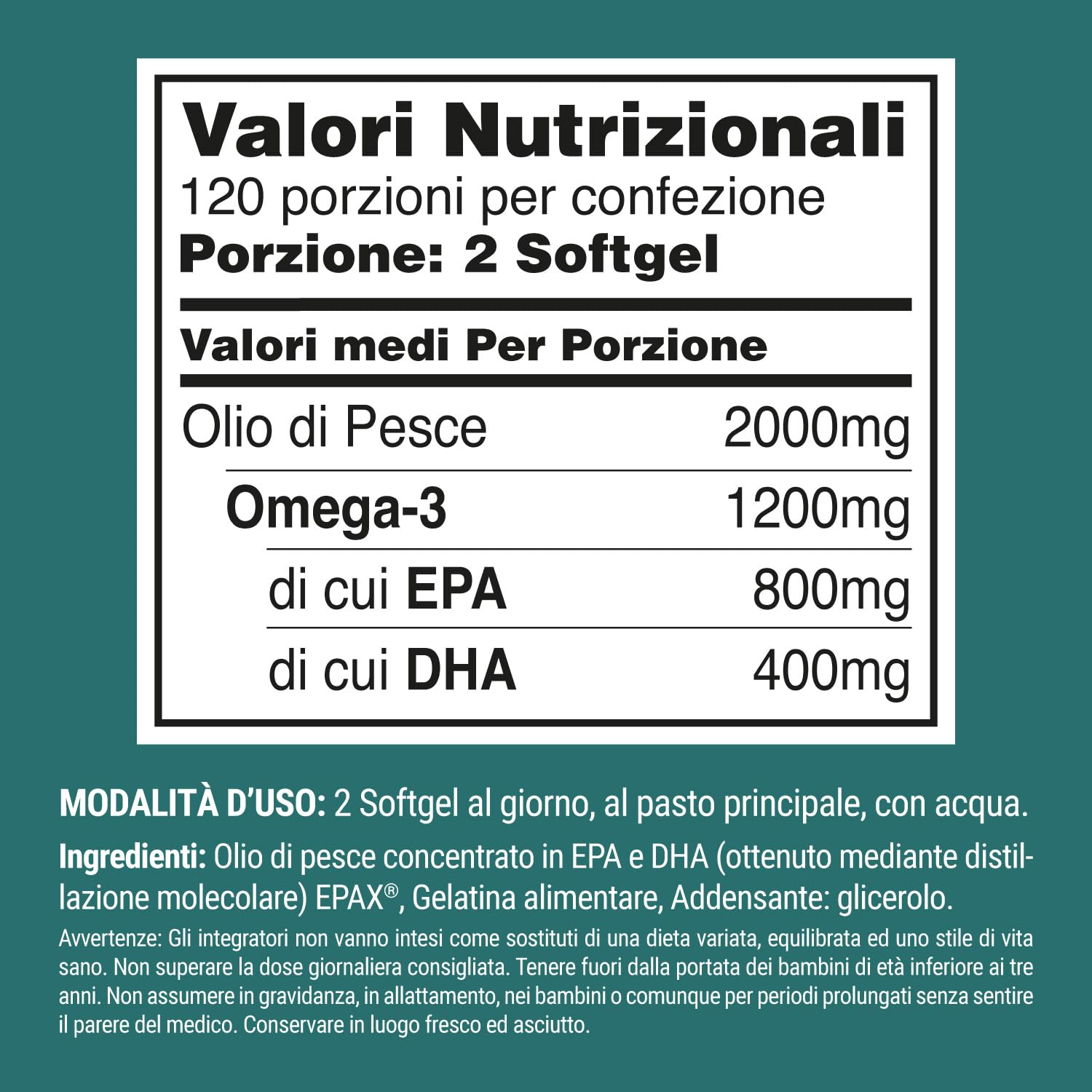 BestBody - Superior Omega - Omega 3 con Materia Prima Epax ad Alta Concentrazione, 400mg di EPA e 200mg di DHA per Softgel, 240 Capsule
