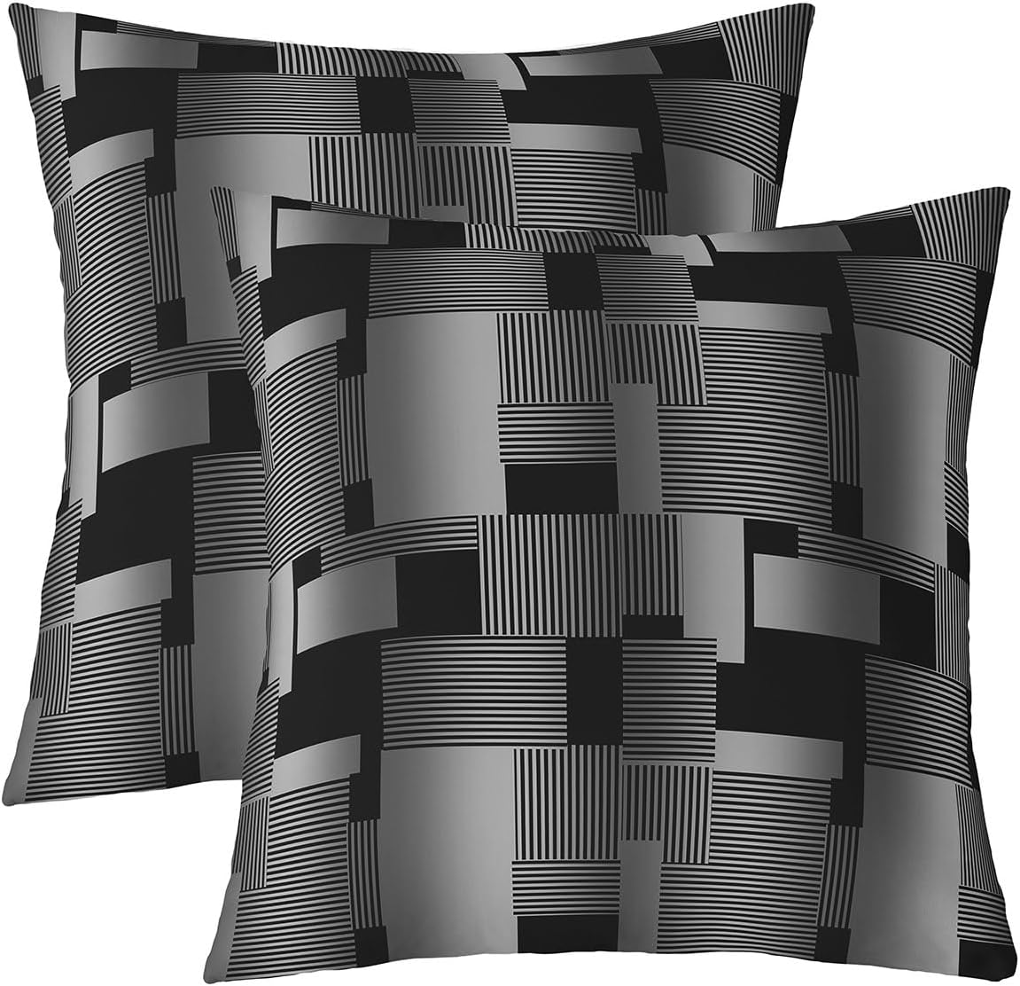 Feelyou Throw Pillow Covers for Couch Sofa Bed,Set of 2 Geometric Circle Decorative Pillows Cushion Covers,Modern Abstract Art Yellow White Black Pillow Inserts Not Included,22x22 inch