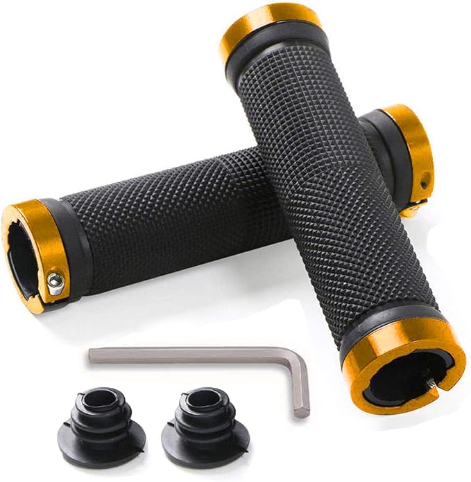 Bike Handle Grips, Andexi Bicycle Handlebar Grips,Double Lock on
