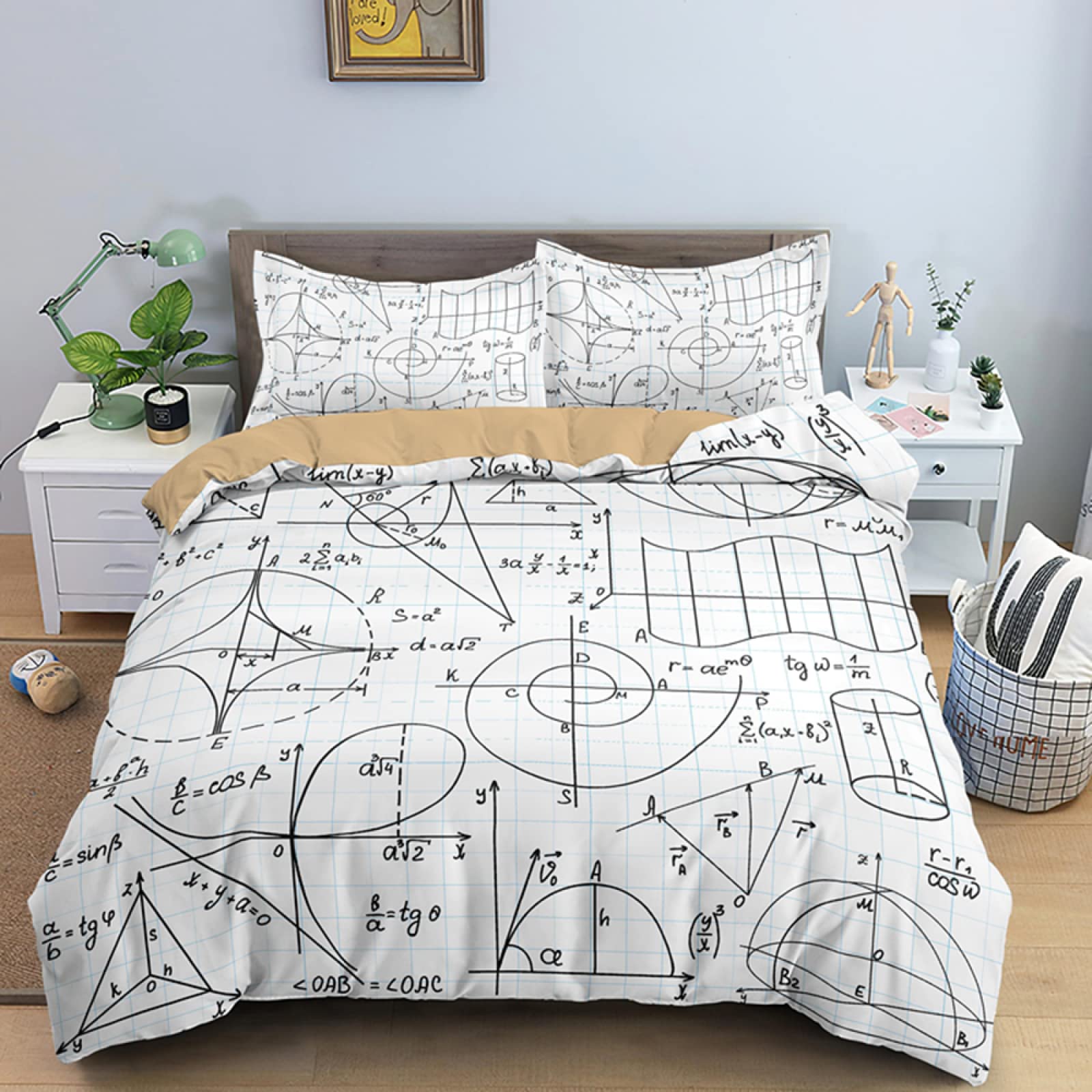 NUEYSP Beddengoed, 135 X 200 Cm, Stranddekbedovertrek, 135 X 200 Cm Stranddekbedovertrek 135 X 200 Cm Warm Wollig Mensen Met Allergieen Microvezel Beddengoed Met Ritssluiting 2 Kussenslopen Geschikt Voor Kinderen Jongens En Meisjes